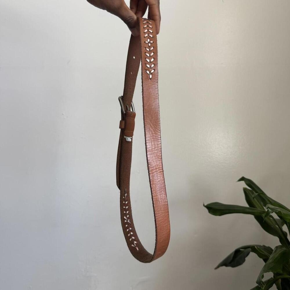 Vintage 2013 American Eagle Braided Whipstitch‎ Leather Belt size XS - Picture 3 of 4
